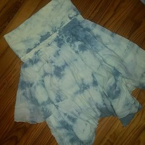 HARD TAIL pale yellow and blue tie-dye fold-over